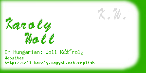 karoly woll business card